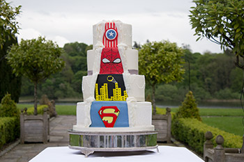 Superhero Themed Wedding Cake