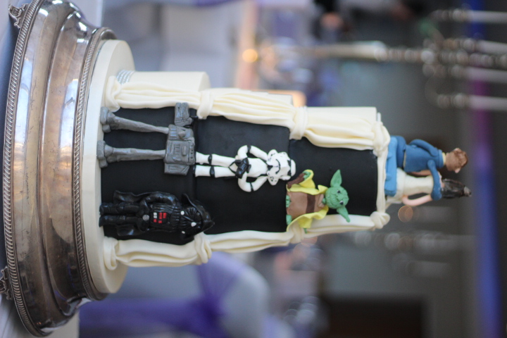 Star Wars Themed Wedding Cake With Handmade Figures