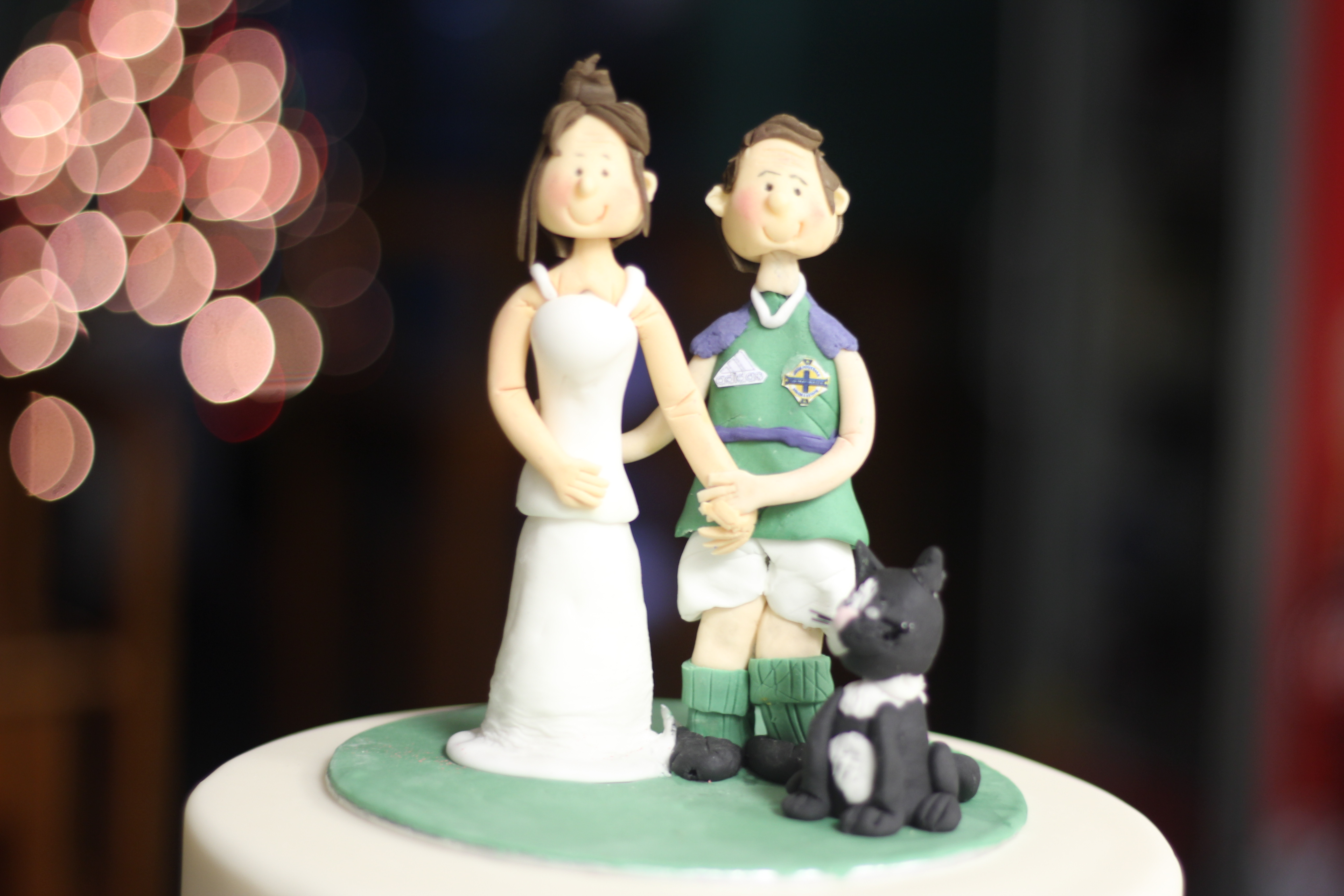 Handmade Bride and Groom Wedding Topper With Northern Ireland Kit