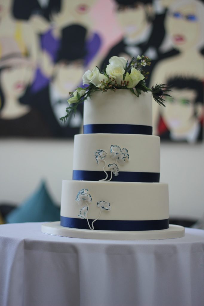 Traditional Wedding Cake With Fresh Flowers